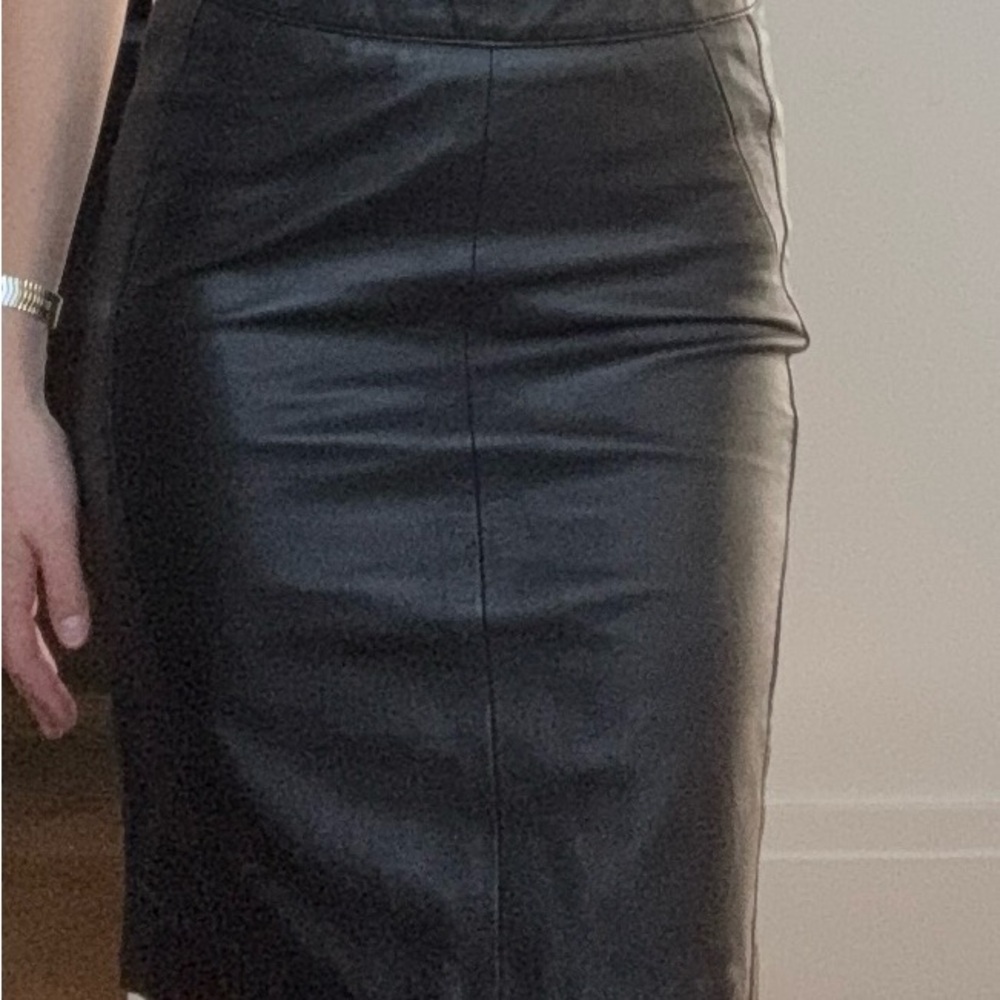 Black Leather Pencil Skirt
